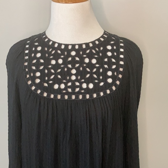 Max Studio Black Peasant Blouse XS - Picture 3 of 6